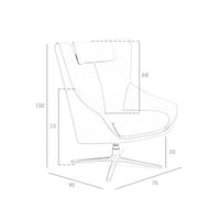 Poltrona girevole in ecopelle visone