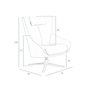 Poltrona girevole in ecopelle visone
