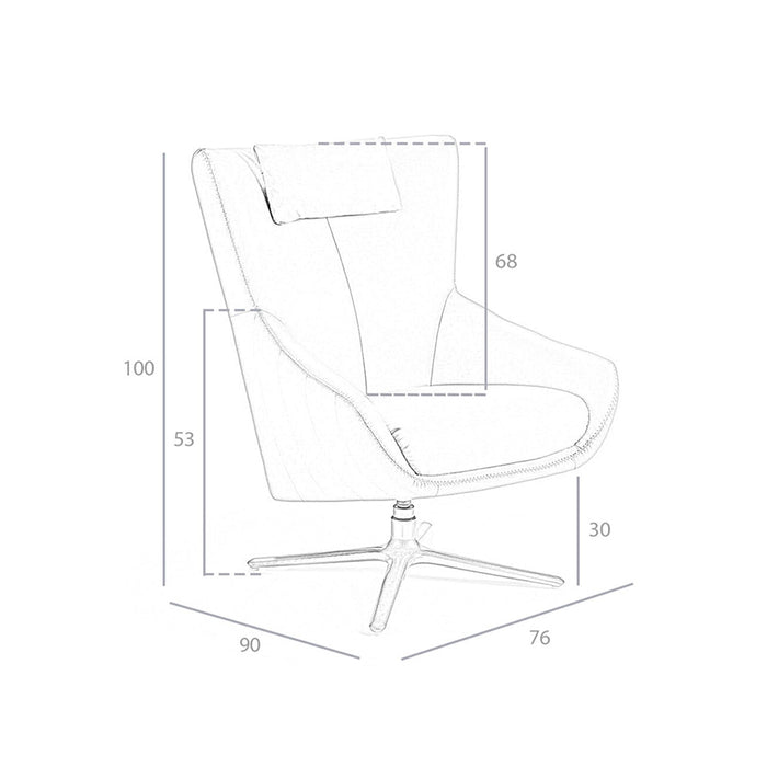 Poltrona girevole in ecopelle visone