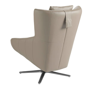 Poltrona girevole in ecopelle visone