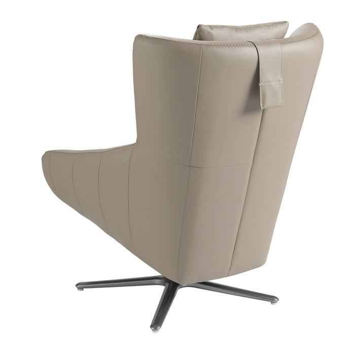 Poltrona girevole in ecopelle visone