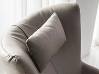 Poltrona girevole in ecopelle visone