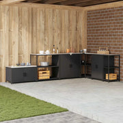 Stoccaggio in cucina Nero 60 x 50 x 92 cm Acciaio