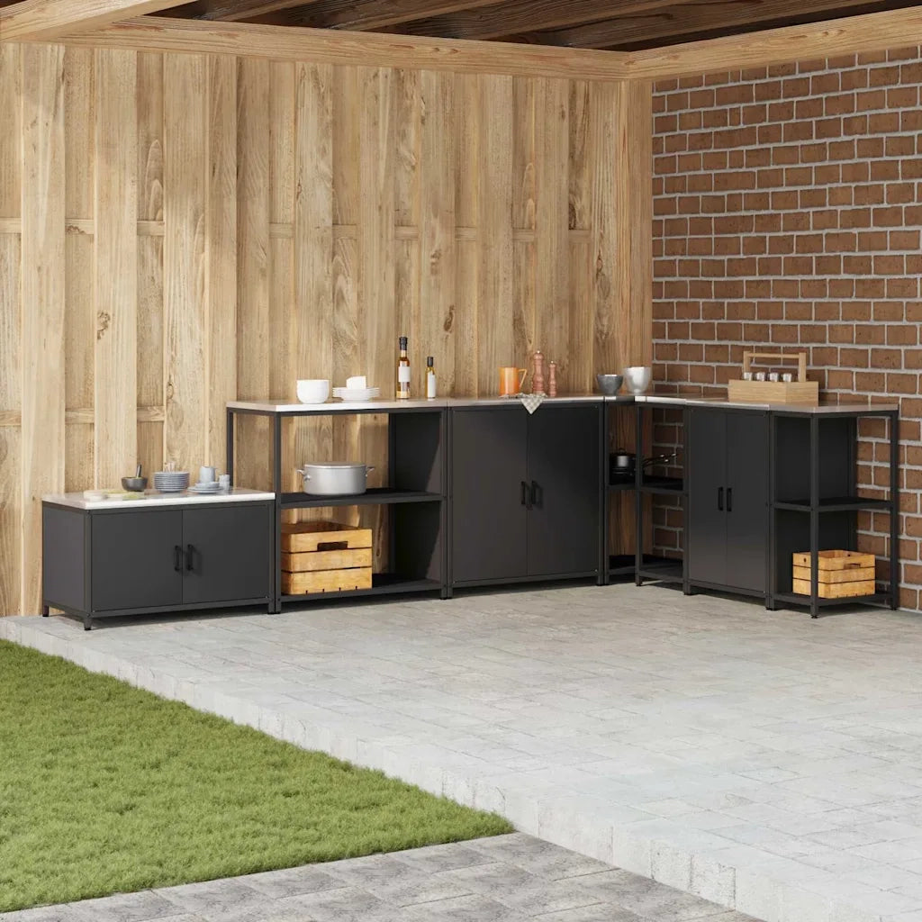 Stoccaggio in cucina Nero 60 x 50 x 92 cm Acciaio