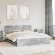 Struttura del letto con cassetto Grigio Cemento 200 x 200 cm 3412153