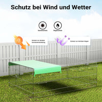 Recinto per piccoli animali 216 x 116 x 65 cm con telo parasole recinzione per conigli e lepri