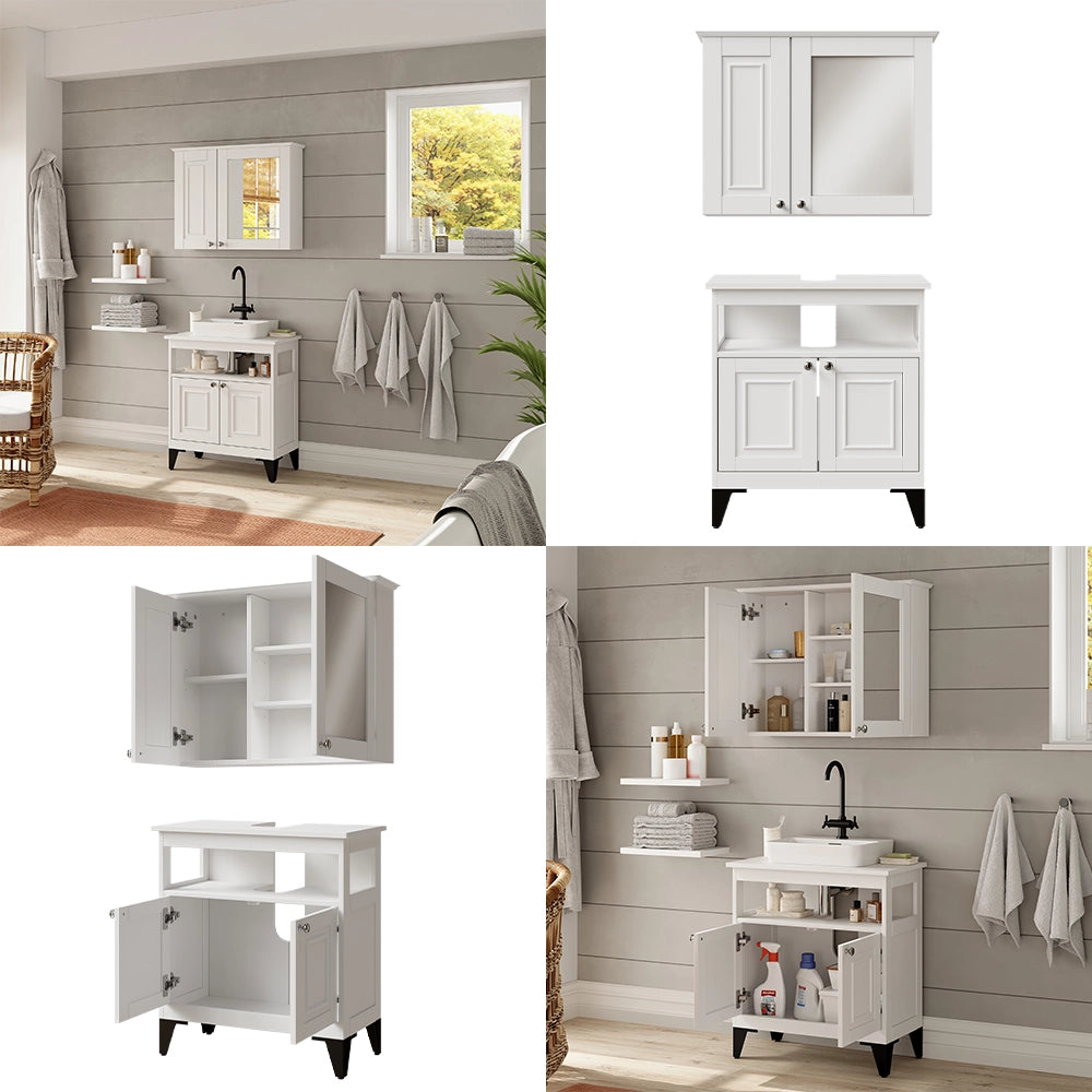 Vicco Set di mobili da bagno Bianco 2 parti