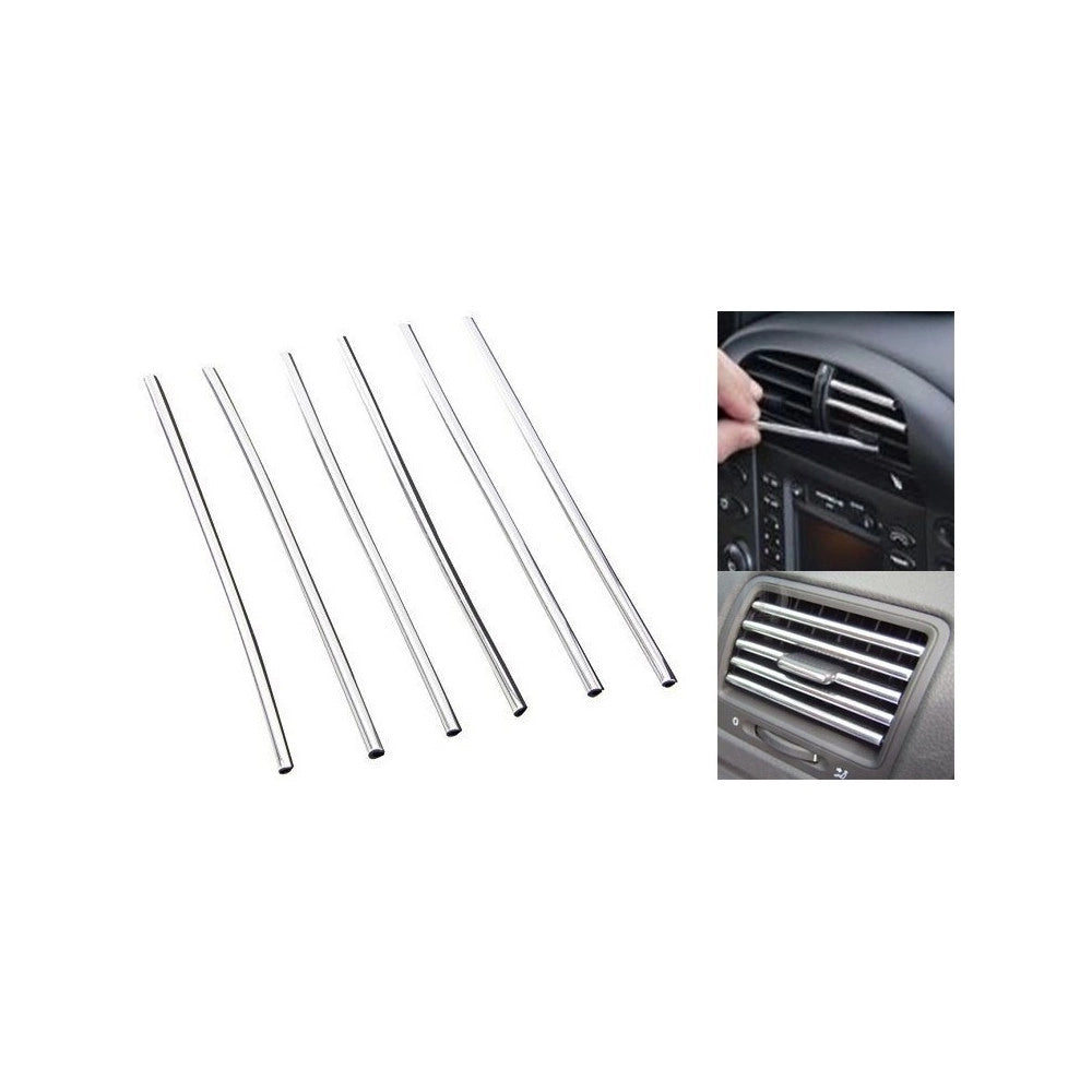 Trade Shop - Strisce Cromate Universali Per Bocchetta Aria Condizionata Auto Macchina 21.5 Cm -