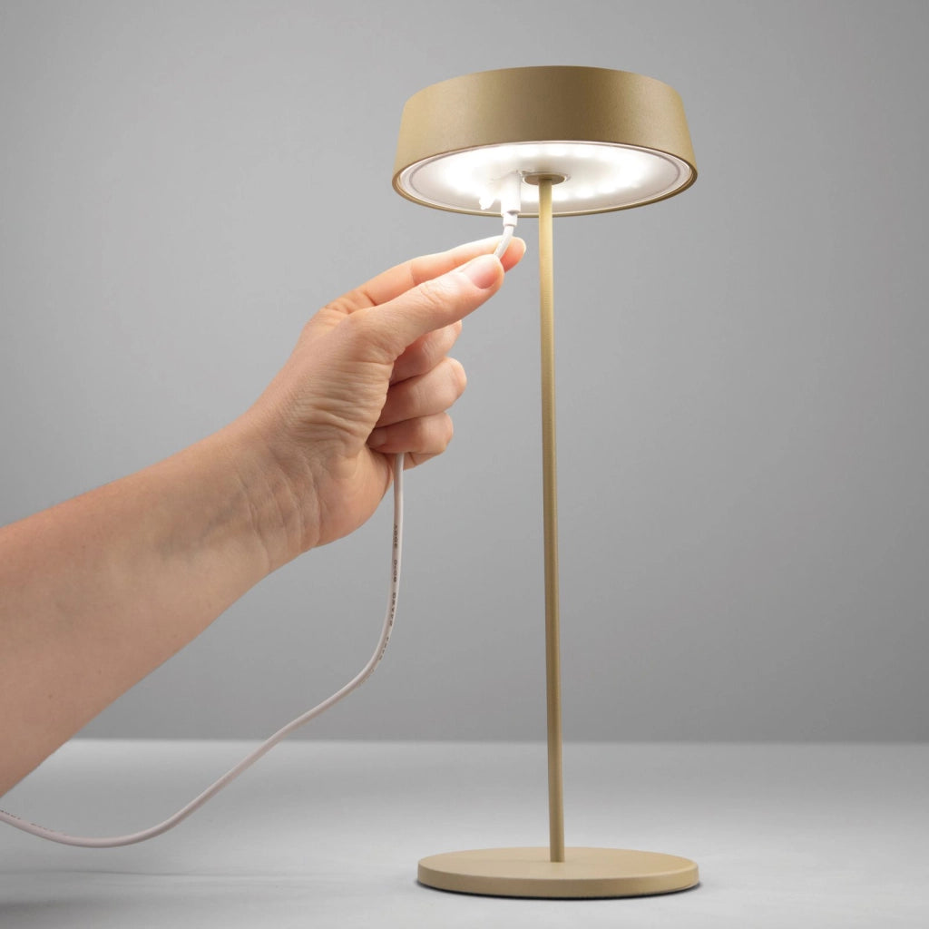 LAMPADA DA TAVOLO RICARICABILE LED COCKTAIL BRONZO 2,2W 192LM 3000K DIMMERABILE IP54 29,5X12X12CM