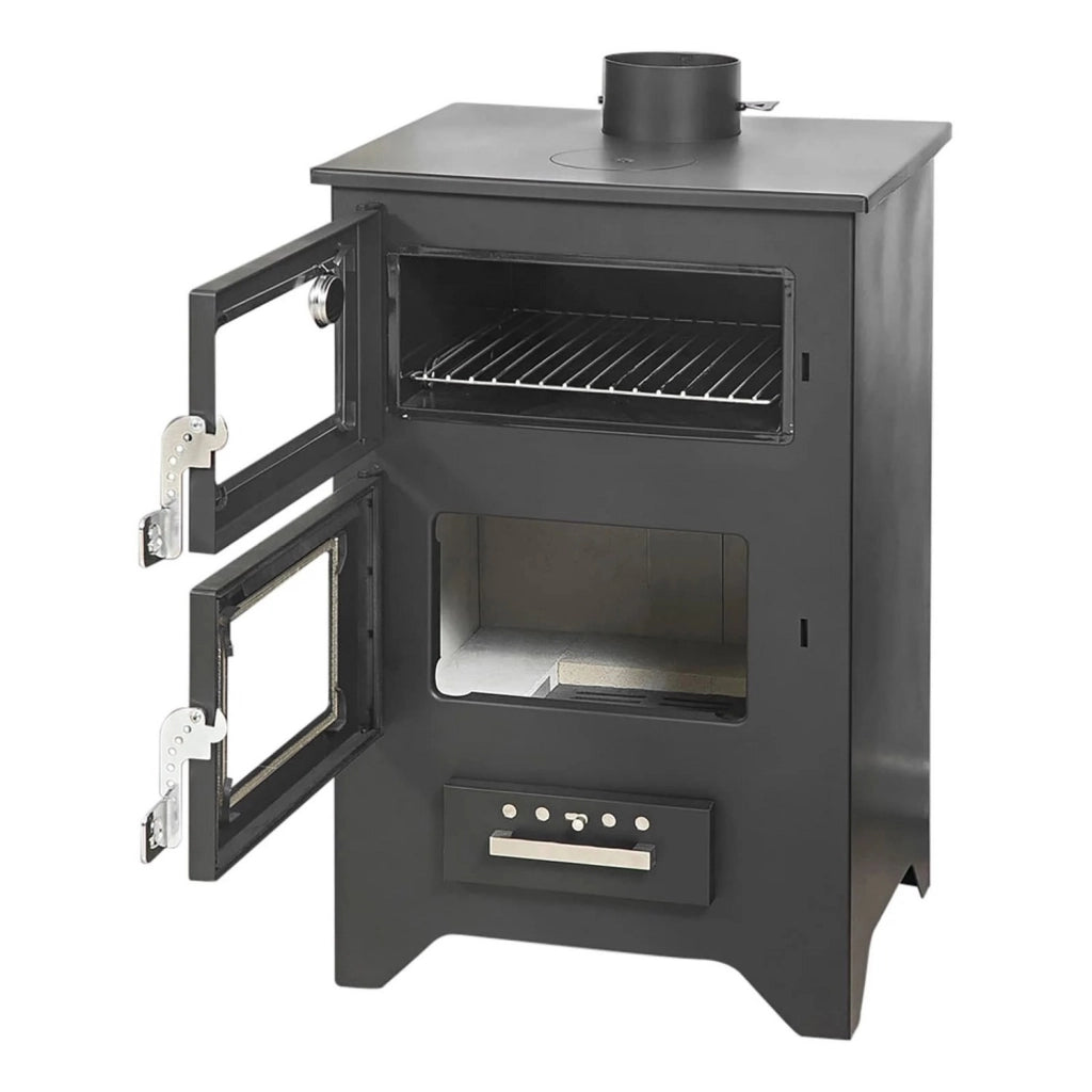 Stufa A Legna Con Forno Silvia Nera 14 6 Kw L50 5xp58 5xh90 5