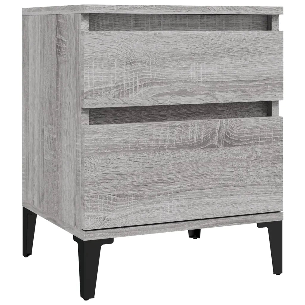 Set di 2 Comodini | Armadio da Notte | Mobiletto da notte Grigio Sonoma 40x35x50 cm