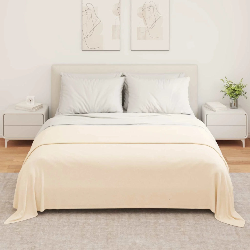 Coperte da Pile 6 pz Crema 280 x 210 cm Panno