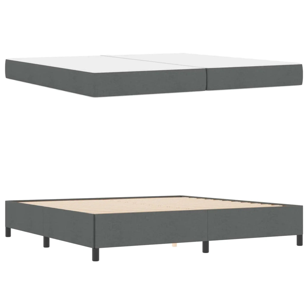 Letto a molle con materasso Grigio scuro 200 x 200 cm Tessuto 3398886