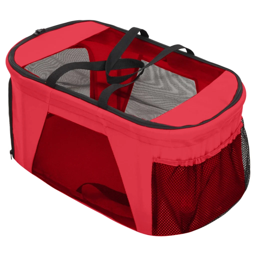 Passeggino Cani Pieghevole 2 Livelli Rosso 83x48x97cm Tessuto CFW2563721