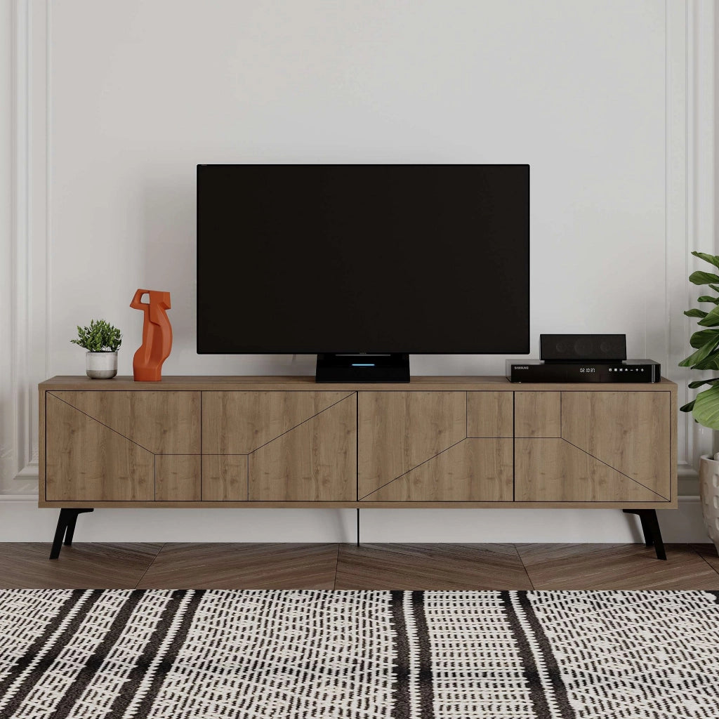 Porta TV in legno "Dune" - 180 x 29 x 50 cm - Marrone
