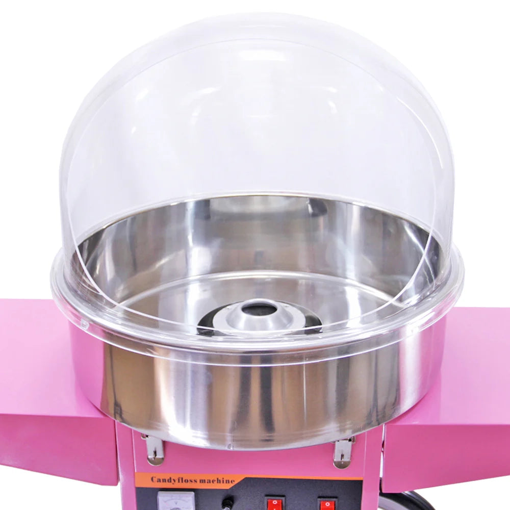 Macchina Zucchero Filato Rosa con Carrello e Cupola 50 cm Kukoo