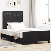 Letto a molle con testiera Nero 120 x 200 cm Velluto 3344863