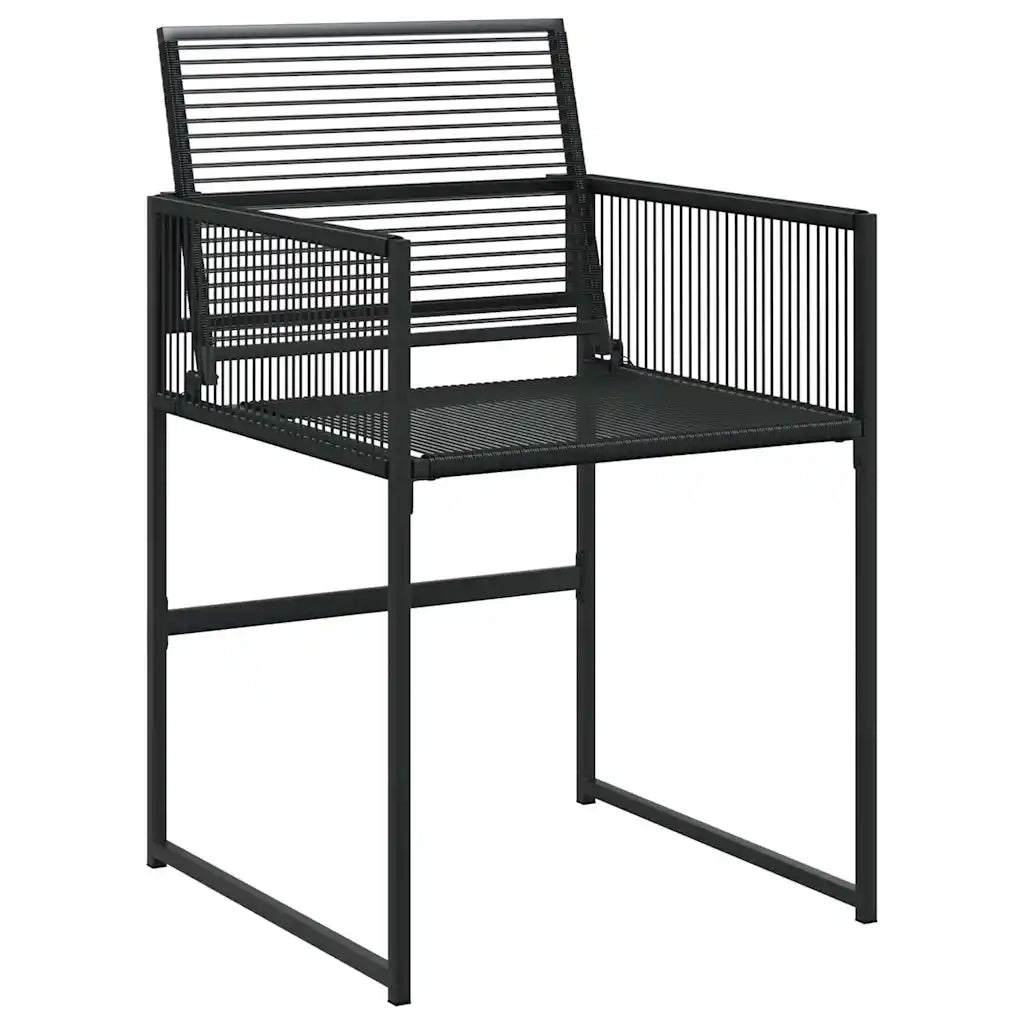 Sedie da Giardino 4 pz | Sedie da Esterno Nere in Polyrattan