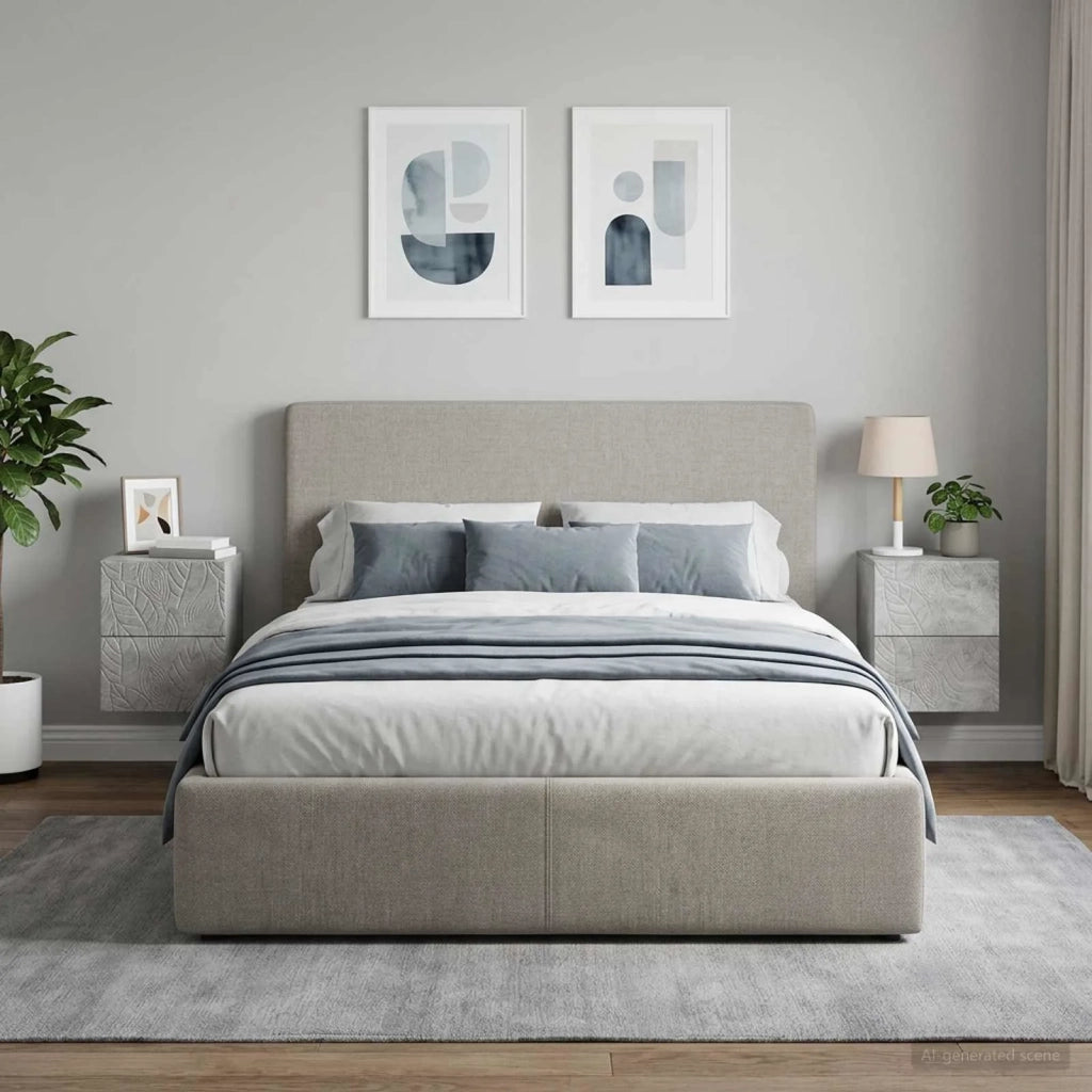 Mobiletto da notte a muro 2 pcs Grigio Cemento 898812