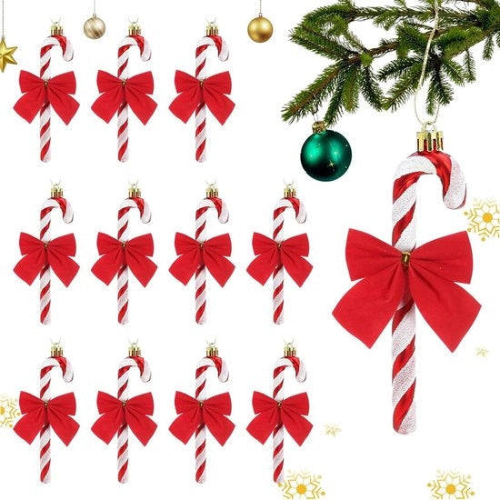 12 pezzi di bastoncini e nastri glitter - decorazione per alberi di Natale e Capodanno - decorazione festiva per la casa