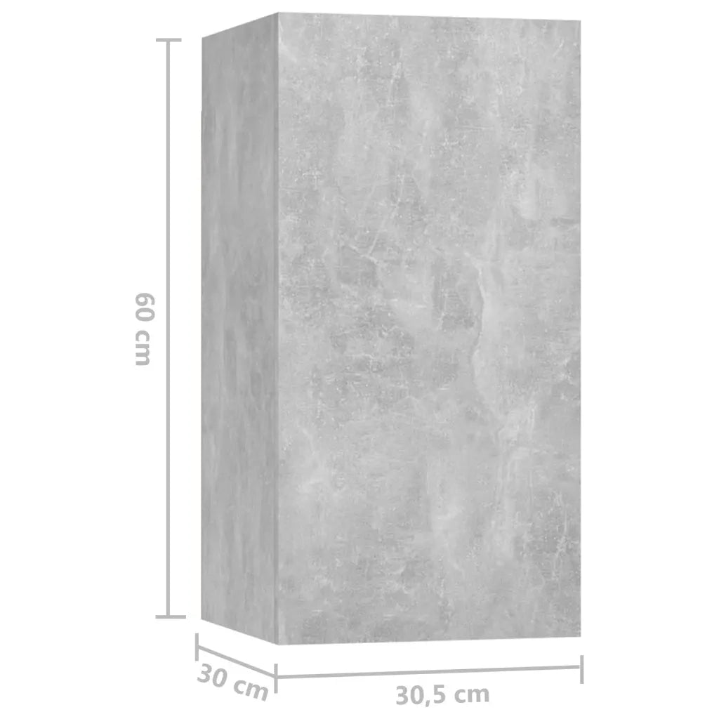 Set di Mobili Porta TV 10pz Grigio Cemento in Legno Multistrato 3079157