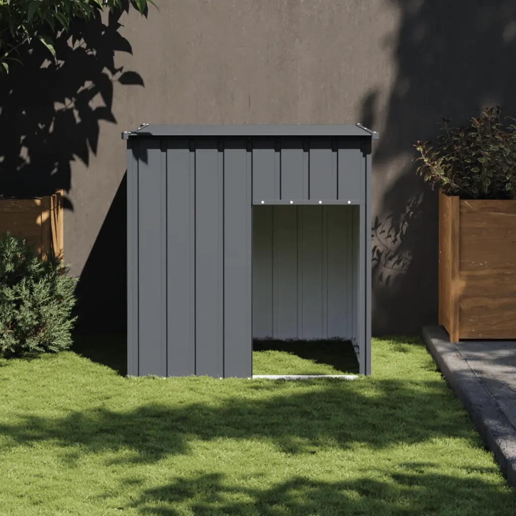 Cuccia per cani con tetto antracite 110x103x109 cm in acciaio zincato 172355