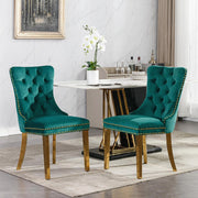 Set 2 sedie Nikki - Xylo - velluto verde gambe dorate