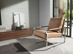 Poltrona in ecopelle visone