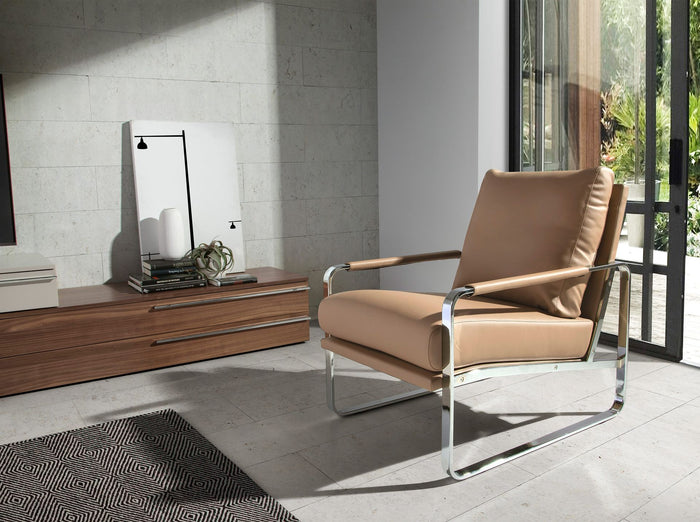 Poltrona in ecopelle visone