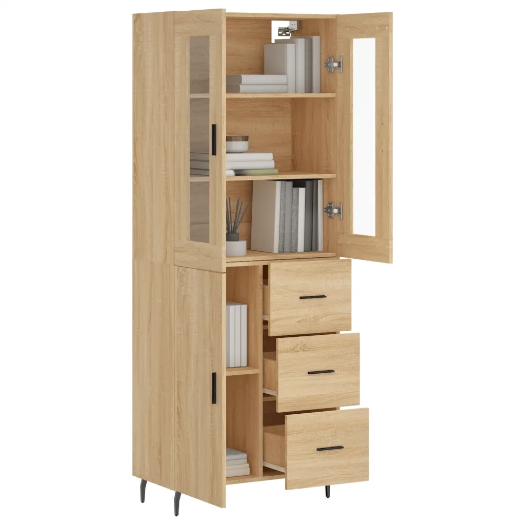 Credenza Rovere Sonoma 69,5x34x180 cm in Legno Multistrato 3198484