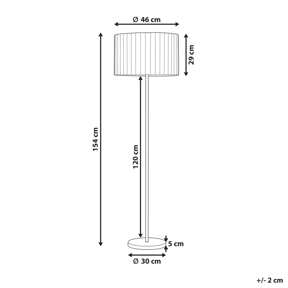 Lampada da terra Bianco Sporco Poliestere Terylene Ferro 154 cm Paralume a tamburo Luce Camera da letto Soggiorno Retrò Classico
