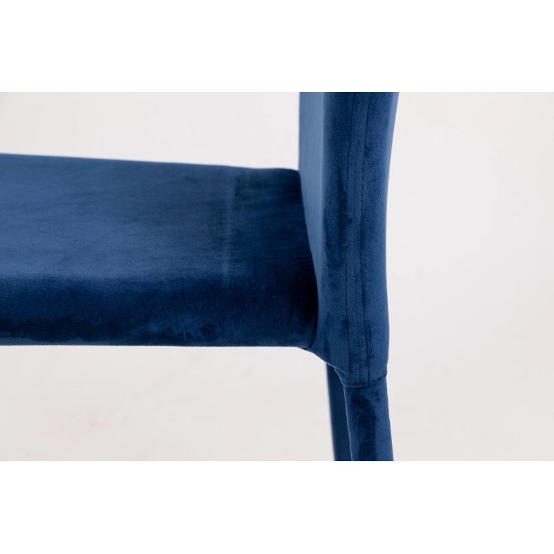 Set di 6 Sedie Connie Velluto Blu 41x44x90
