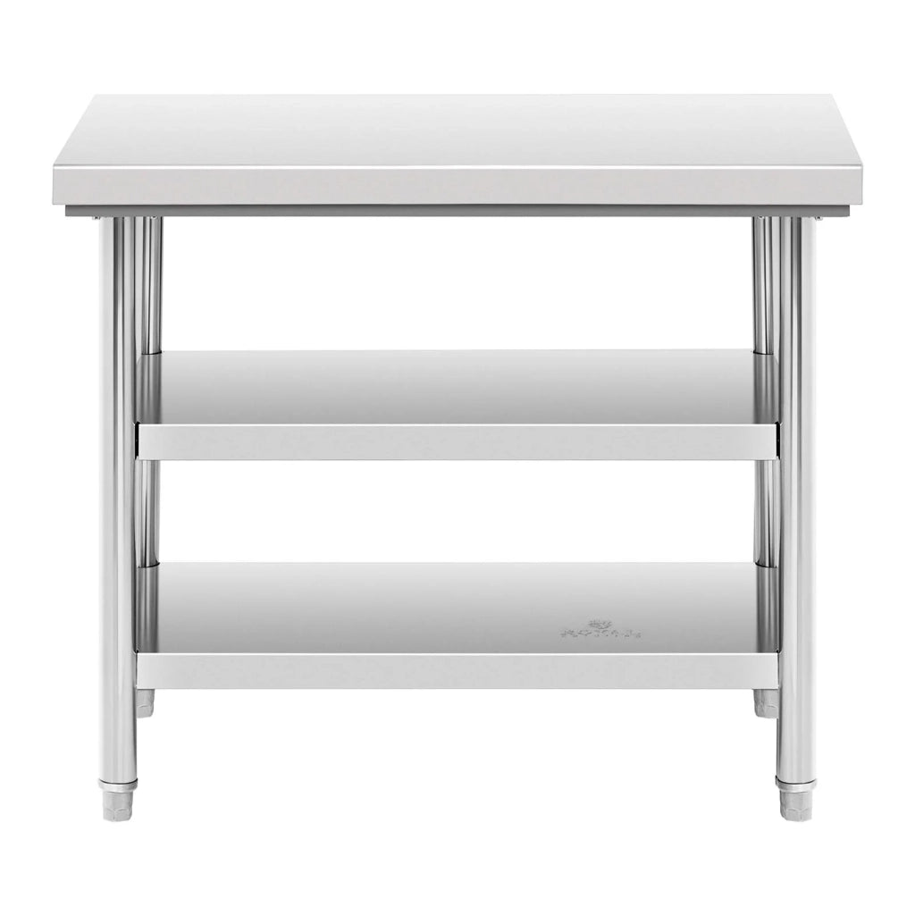 Tavolo da lavoro in acciaio inox 100 x 60 cm 600 kg 3 livelli 14_0003672