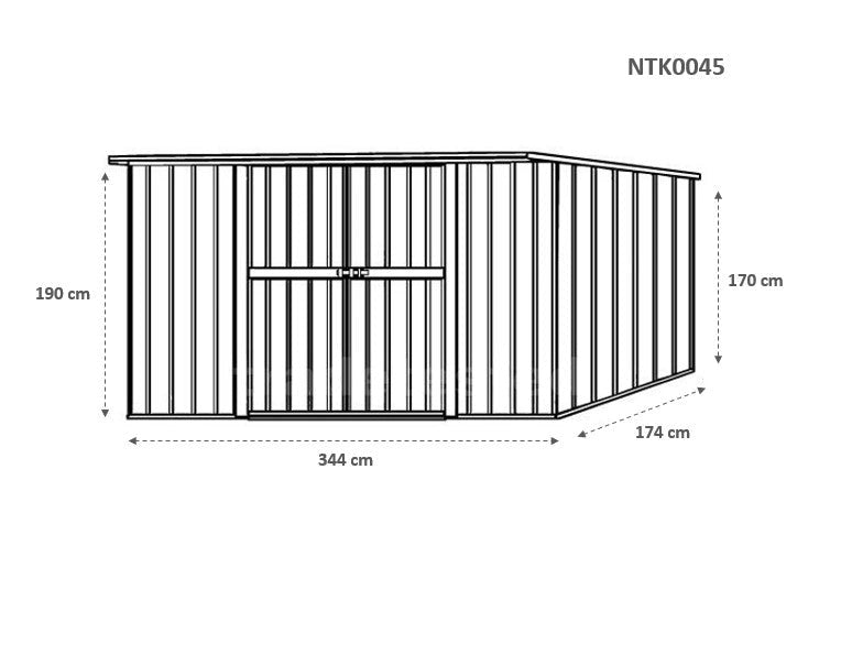 Casetta Box da Giardino in Lamiera di Acciaio Porta Utensili 345x186x192 cm Enaudi Legno