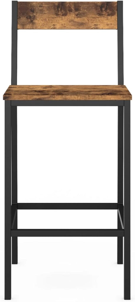 Lote de 4 taburetes de bar DAYTON con respaldo silla de cocina de diseño industrial