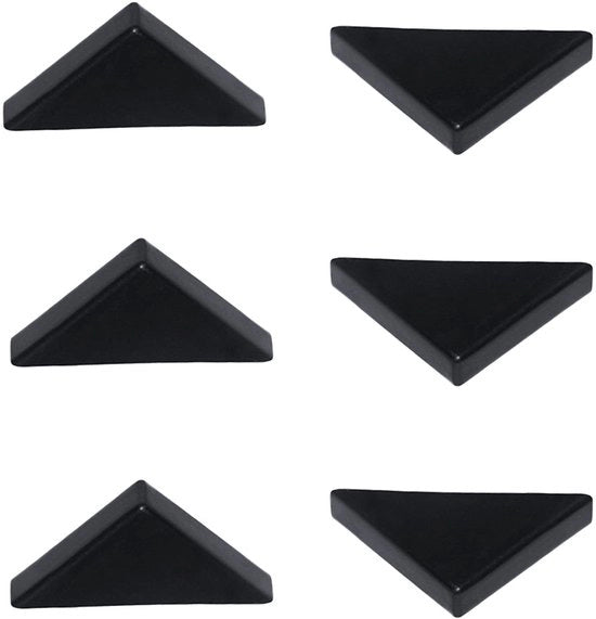 Protettori angolari 6mm - Nero - 20 pezzi - PE plastica - Forma triangolare - Protezione angoli acuti - Protezione angoli