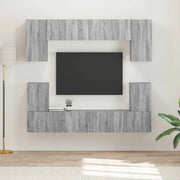 Set mobile TV 5 pcs Grigio Sonoma Legno multistrato