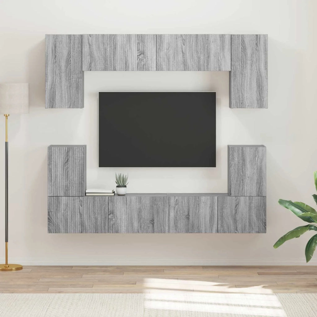Set mobile TV 5 pcs Grigio Sonoma Legno multistrato