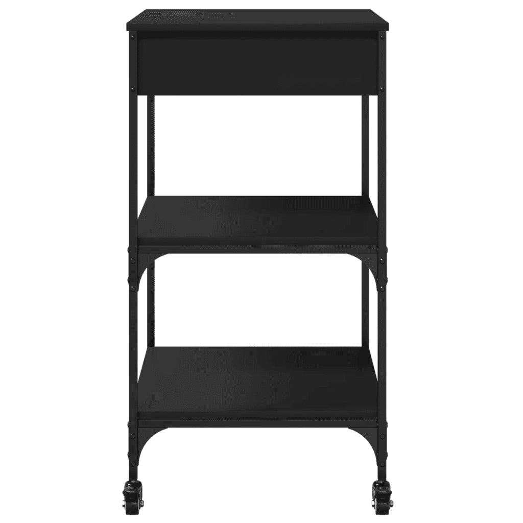 Carrello da Cucina Nero 60x48x89,5 cm in Legno Multistrato 842371