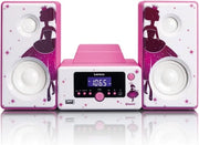 Stereo compacto con Bluetooth, USB e radio FM (funzione sveglia, ingresso aux, altoparlante per cuffie) 2 x 5 watt (RMS)