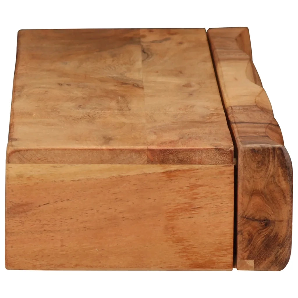 2 pz Mensole da Parete | Scaffali a Parete | Ripiano a parete 80x17x8 cm in Legno Massello di Acacia