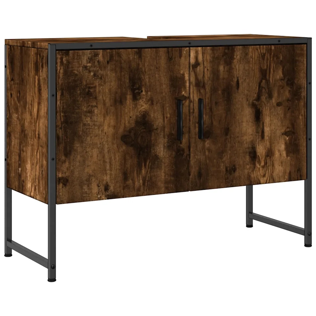 Mobile Lavabo Bagno Rovere Fumo 60x30x60 cm Legno Multistrato 842463