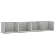 Mensola | Ripiano | Scaffale Porta CD Grigio Cemento 100x18x18 cm Legno Multistrato