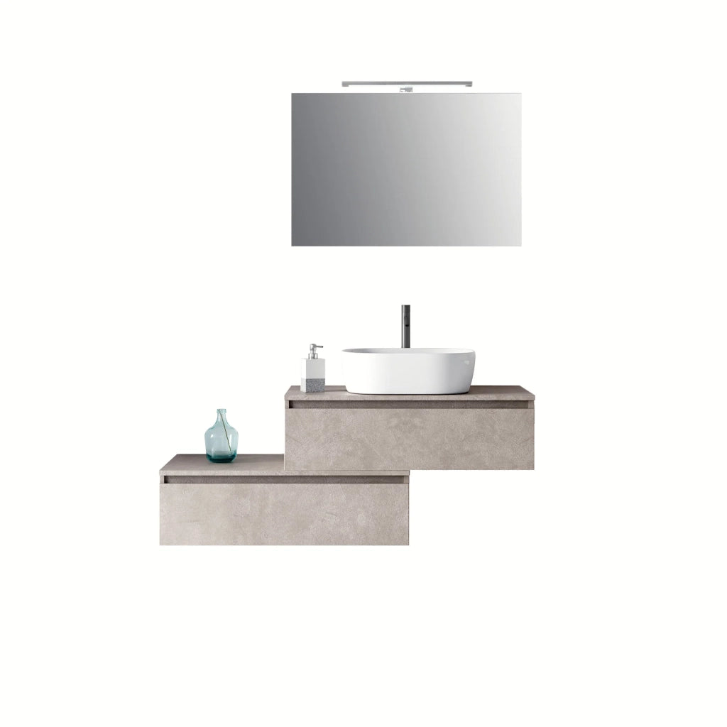 Composizione 5 pezzi ASTRA avana pietra_140x45x190