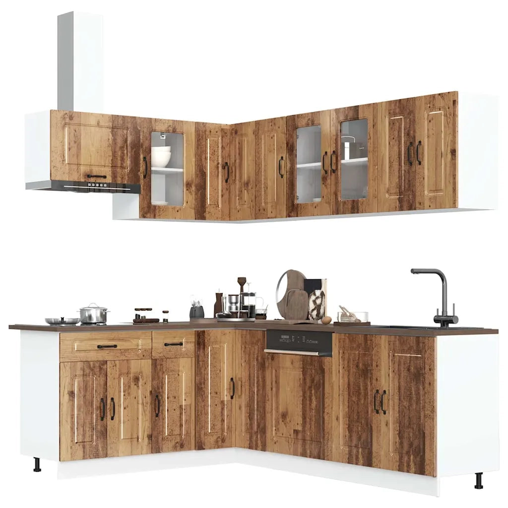 Set Mobili da Cucina 11 pz Kalmar Legno Vecchio in Truciolato 3314889
