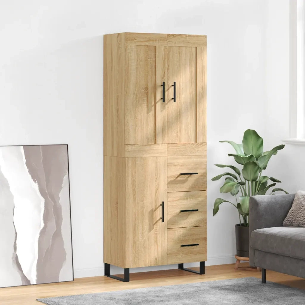 Credenza-Buffet-Armadio da cucina Rovere Sonoma 69,5x34x180 cm in Legno Multistrato 330776