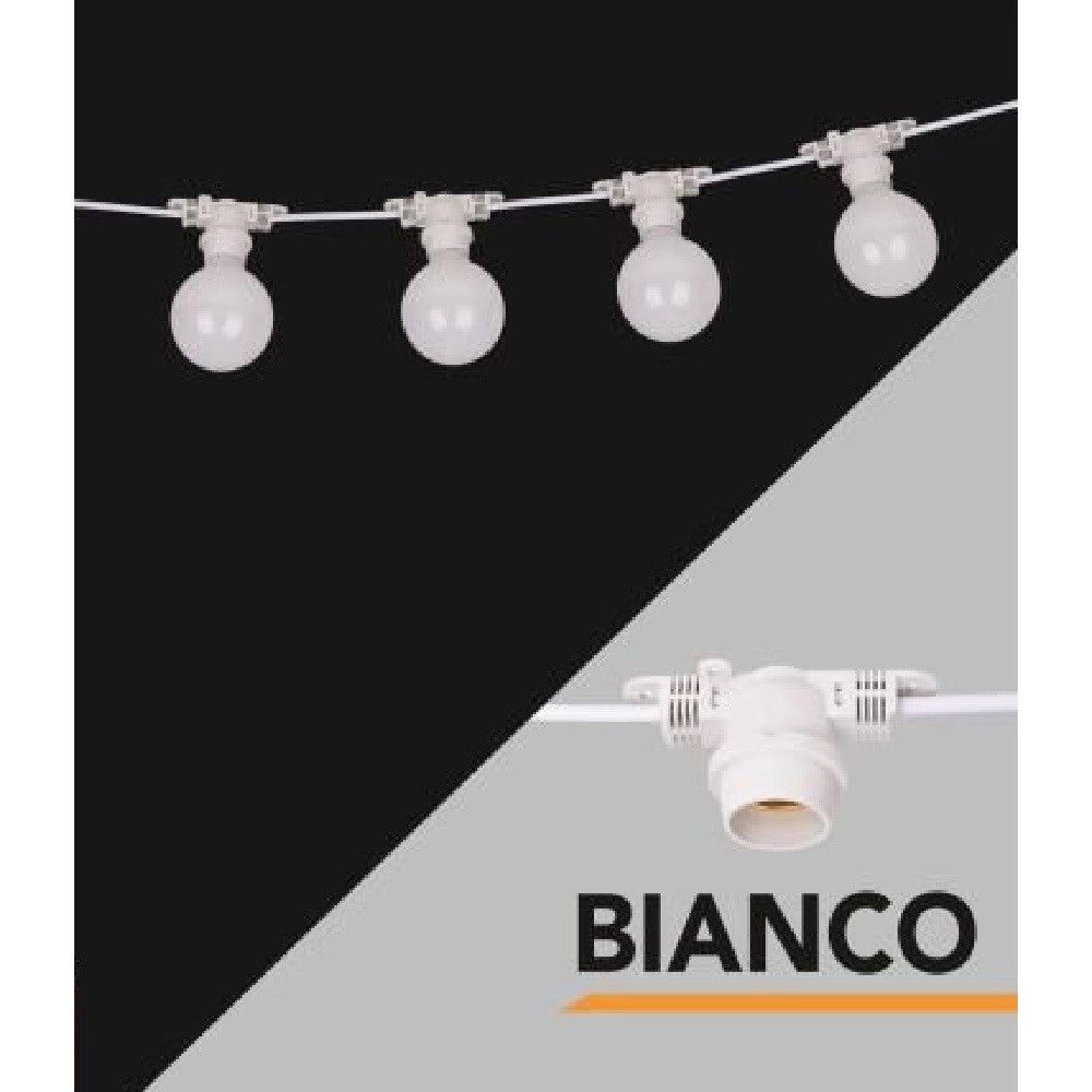 Trade Shop - Catena Luminosa Per Esterno Ip44 Cordoniera Portalampada 10xe27 11 Metri St-lv -