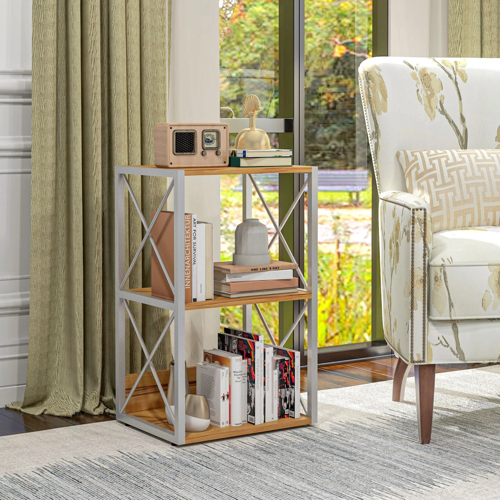EasyComfort Mobiletto Scaffale per Soggiorno Cucina, Bagno 3 Ripiani Salvaspazio Legno 40x35x72.5cm