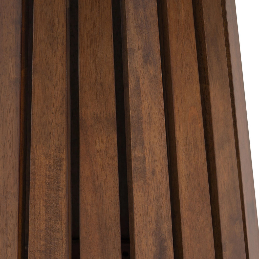 Tavolo rotondo MALTA WALNUT in MDF noce e gambe nere