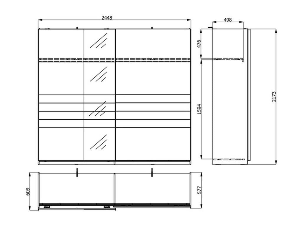 Armadio Camera da Letto Peio, Guardaroba Grande Appendiabiti, 245x217.5h cm Marrone Rovere Nodi